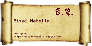 Bitai Mabella névjegykártya